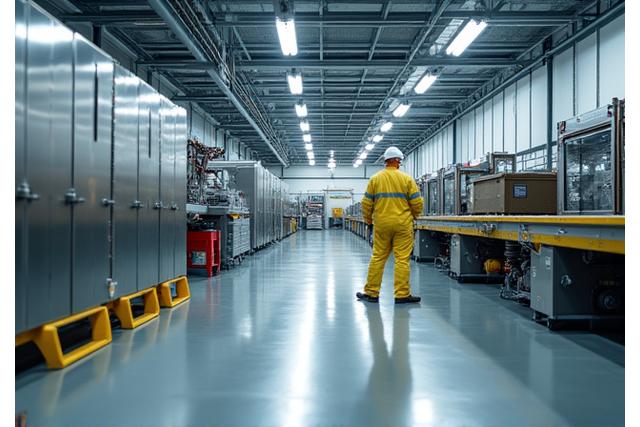 Industrial facility with clean floors and machinery